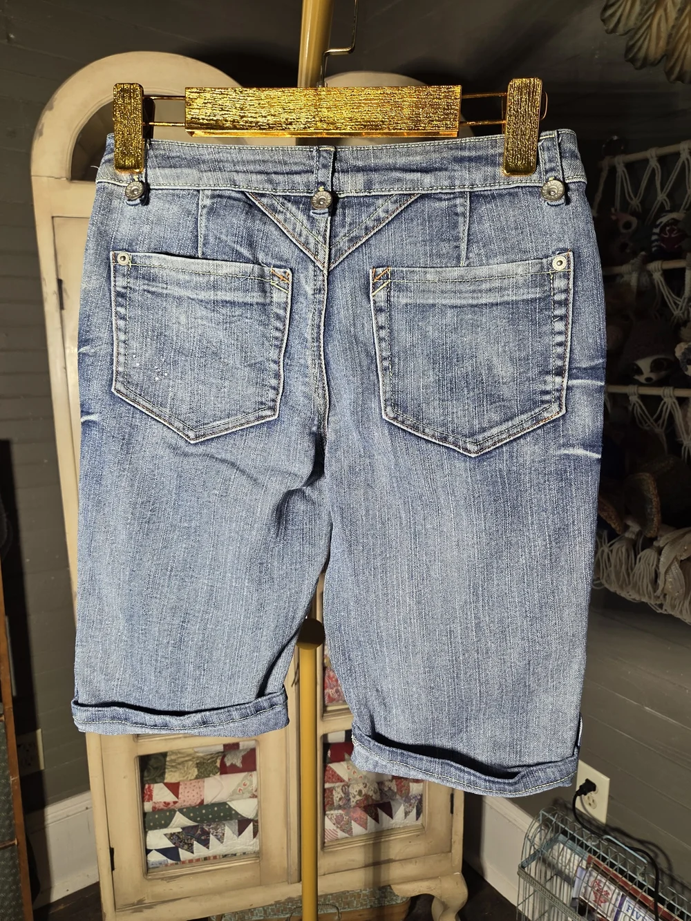 Justice Light Blue Denim Roll-Cuff Girls' Shorts